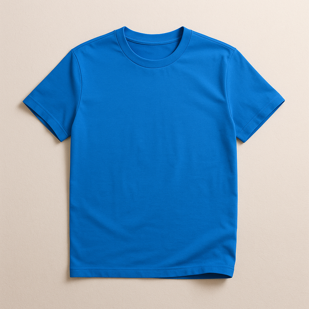 Rainbow Tee — Blue — flat lay