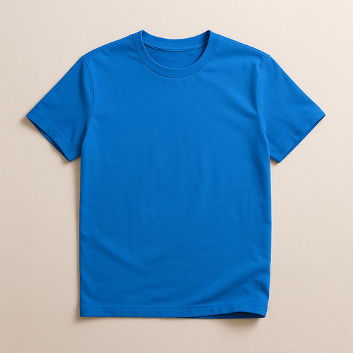Rainbow Tee — Blue — flat lay