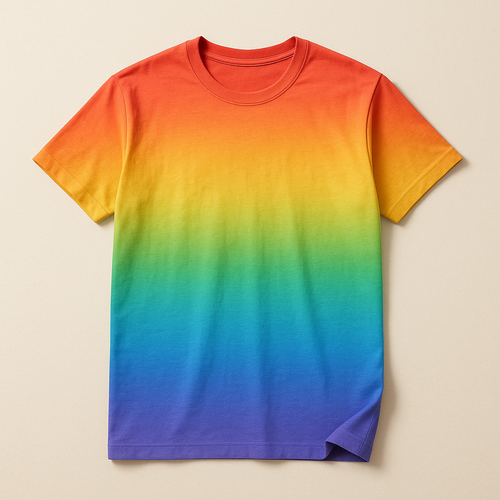 Rainbow Tee — Gradient — flat lay