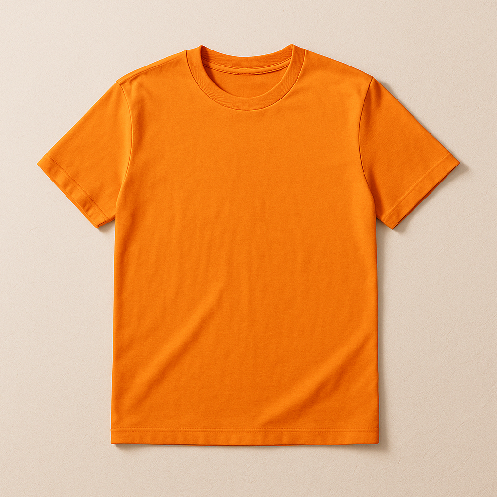 Rainbow Tee — Orange — flat lay