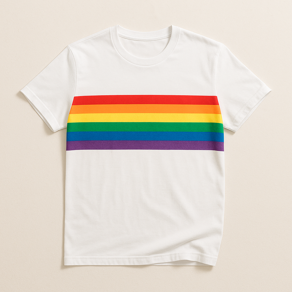 Rainbow Tee — Pride — flat lay