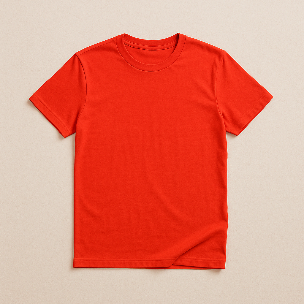 Rainbow Tee — Red — flat lay