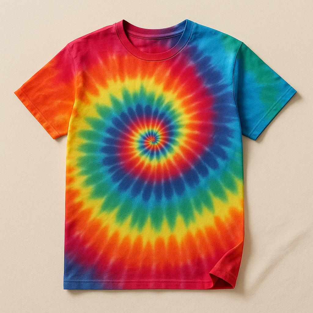 Rainbow Tee — Tie-Dye — flat lay