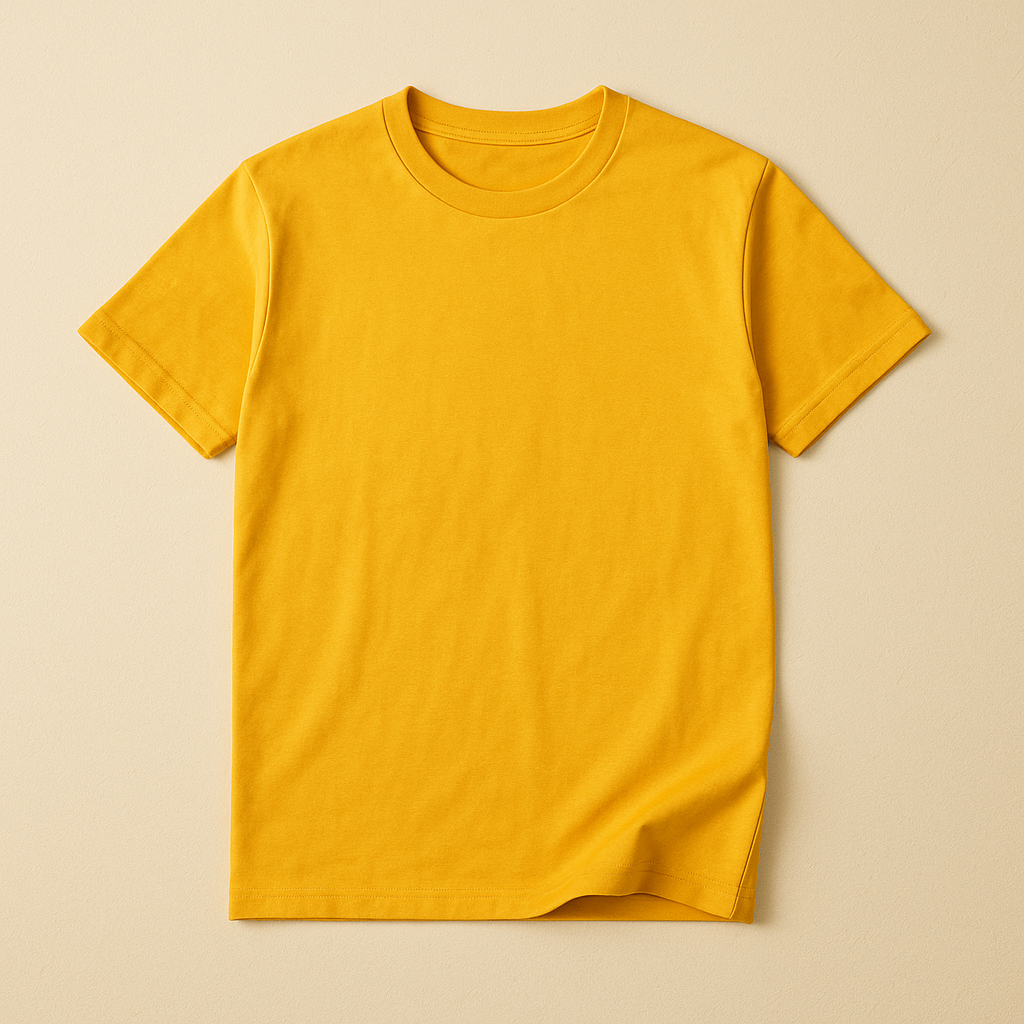 Rainbow Tee — Yellow — flat lay